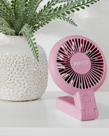 Pifco 2-In-1 Rechargeable Handheld Fan - Pink