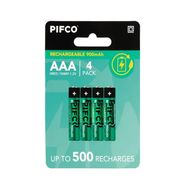 Pifco AAA Rechargeable 900mAh Batteries 4 Pack