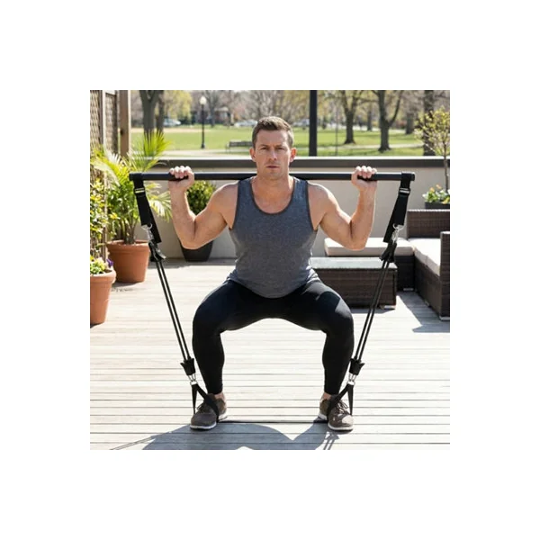 Pilates Bar Kit with Resistance Bands Home Workout Set