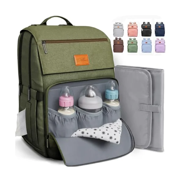 PILLANI Baby Diaper Bag Backpack - Baby Bag for Boys & Girls, Diaper Backpack Baby Registry Search, Newborn Essentials