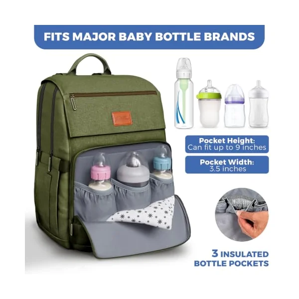 PILLANI Baby Diaper Bag Backpack - Baby Bag for Boys & Girls, Diaper Backpack Baby Registry Search, Newborn Essentials