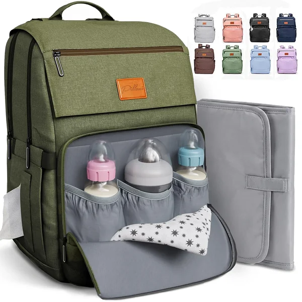 PILLANI Baby Diaper Bag Backpack - Baby Bag for Boys & Girls, Diaper Backpack Baby Registry Search, Newborn Essentials