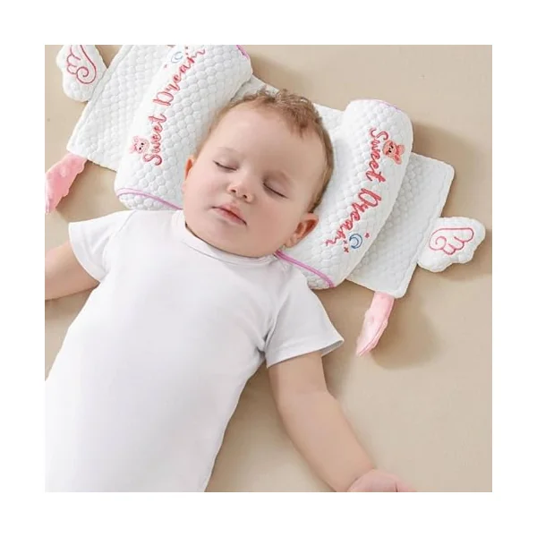 Pillow for Children's Head, Adjustable and Washable Headrest | Supportive curved cushion for baby bed for everyday use at home when travelling in the pram and car seat for