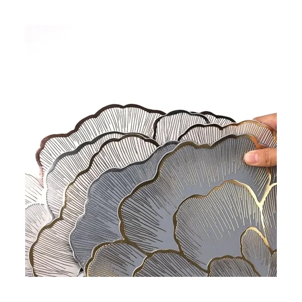 Place Mats for Birthday 10s, PVC Blue Gold Table Mat Rose, Round Place Mats Washable Vintage for Table, Bar, 38 cm