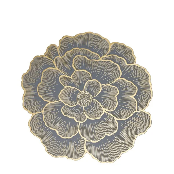 Place Mats for Birthday 10s, PVC Blue Gold Table Mat Rose, Round Place Mats Washable Vintage for Table, Bar, 38 cm