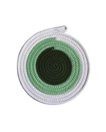 Place Mats Green Vintage Set of 2, Cotton Linen Table Mats Set Woven, Round Place Mats Washable Boy for Home and Hotel, 30 cm