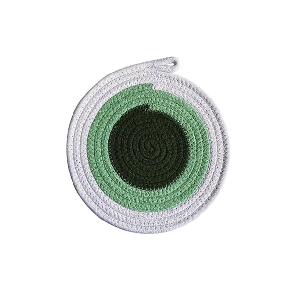 Place Mats Green Vintage Set of 2, Cotton Linen Table Mats Set Woven, Round Place Mats Washable Boy for Home and Hotel, 30 cm