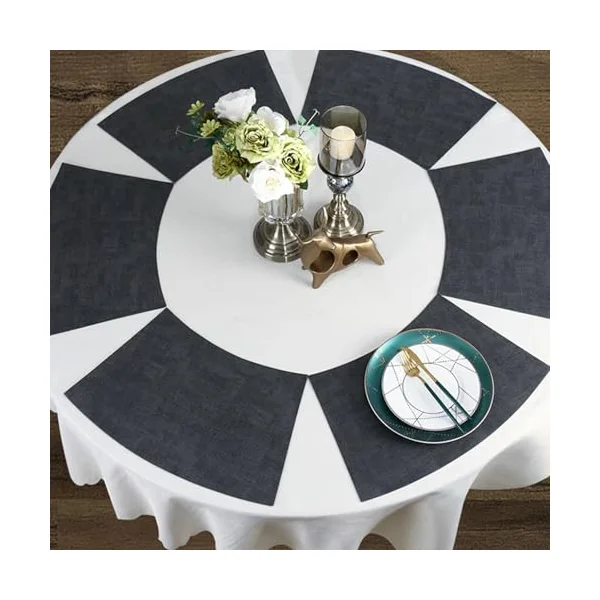 Placemats Dark Grey Textile Pack of 10, PU Leather Table Mat Plain Square Place Mats Non-Slip Washable for Kitchen Home Restaurant 32 x 37 x 50 cm
