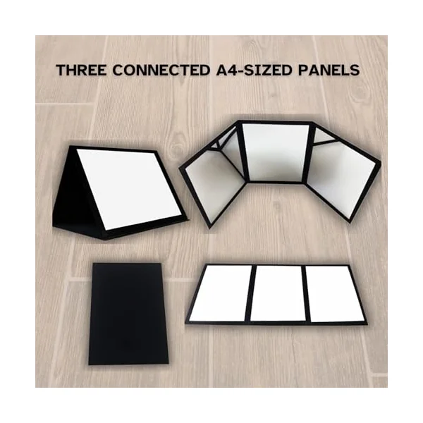 Playlearn Sensory Mirror 3 Way Visual Play and Exploration, 3 Panel Folding,High Contrast Coordination Mirror for Toddlers Early Development & Activity Toys