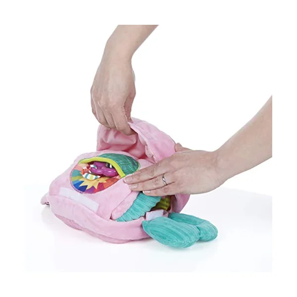 Playskool Fold 'n Go Elephant Stuffed Animal Tummy Time Toy for Babies 3 Months and Up, Pink Amazon Exclusive