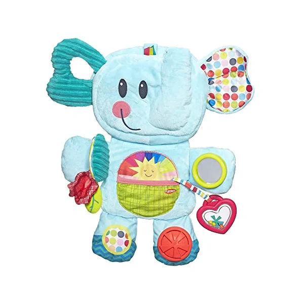 Playskool Fold ’n’ Go Elephant Tummy Time Toy for Babies from 3 Months Old, Blue (Amazon Exclusive)