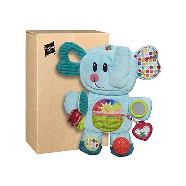 Playskool Fold ’n’ Go Elephant Tummy Time Toy for Babies from 3 Months Old, Blue (Amazon Exclusive)