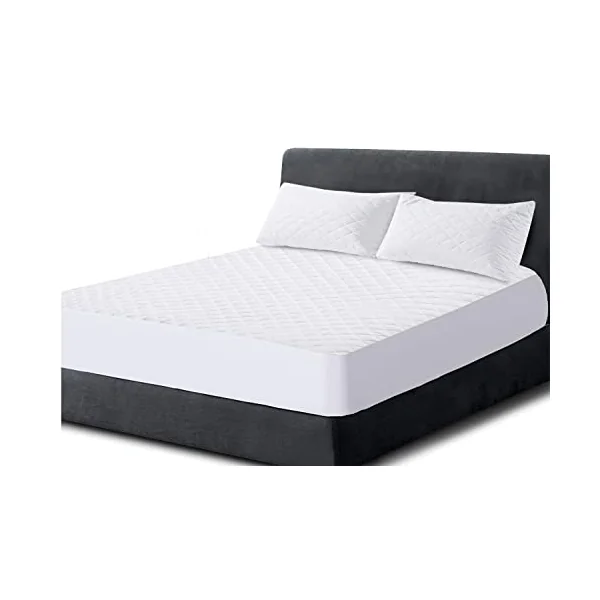 Poly-Cotton Quilted Mattress Protector Microfiber Fitted 30cm Deep Skirt Soft Touch for Extra Comfort Non Noisy Hotel Quality Anti-Allergy & Breathable (Cot Bed 70cmx140cm(30CM DEEP))