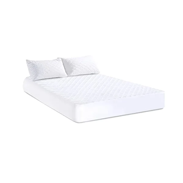 Poly-Cotton Quilted Mattress Protector Microfiber Fitted 30cm Deep Skirt Soft Touch for Extra Comfort Non Noisy Hotel Quality Anti-Allergy & Breathable (Cot Bed 70cmx140cm(30CM DEEP))