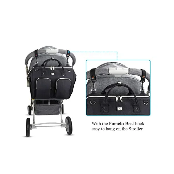 Pomelo Best Baby Changing Bag with Pram Clips and Changing Mat