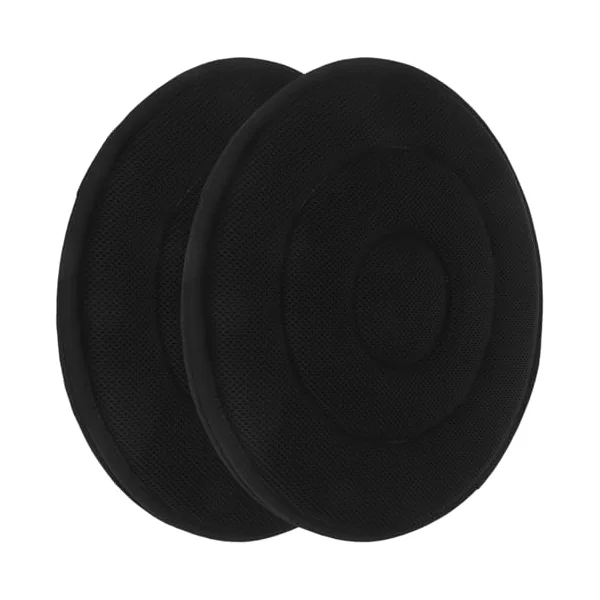 POPETPOP Rotating Car Seat Cushion 2pcs Cloth Sponge Plastic round Black | 360 Degree Swivel Pad, Easy Transfer Support, Stable Placement for Office Chair and Bed