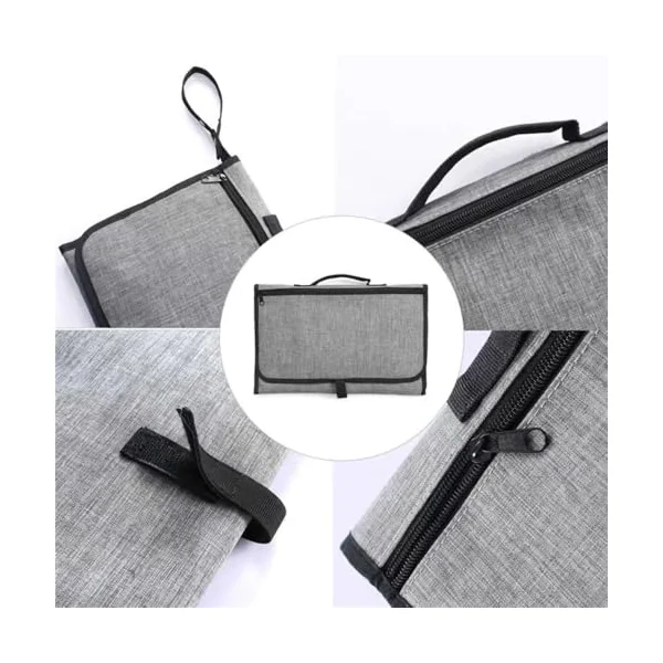 Portable Baby Changing Mat Nappy Changing Mat Foldable Travel Changing Mat with Storage Pockets Waterproof Portable Travel Pad Station Portable Multipurpose Diaper Changing Pad for Baby Newborn