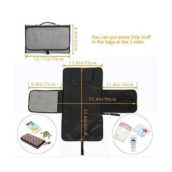 Portable Baby Changing Mat Nappy Changing Mat Foldable Travel Changing Mat with Storage Pockets Waterproof Portable Travel Pad Station Portable Multipurpose Diaper Changing Pad for Baby Newborn