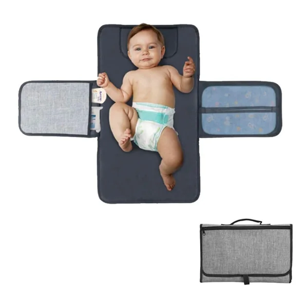 Portable Baby Changing Mat Nappy Changing Mat Foldable Travel Changing Mat with Storage Pockets Waterproof Portable Travel Pad Station Portable Multipurpose Diaper Changing Pad for Baby Newborn