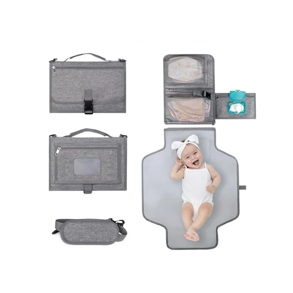 Portable Diaper Changing Pad Large Capacity Convenient Foldable | Diaper Changing Mat Portable Travel Waterproof Diaper Change Mat for Stroller, Car, Diaper Bags, Nursery,