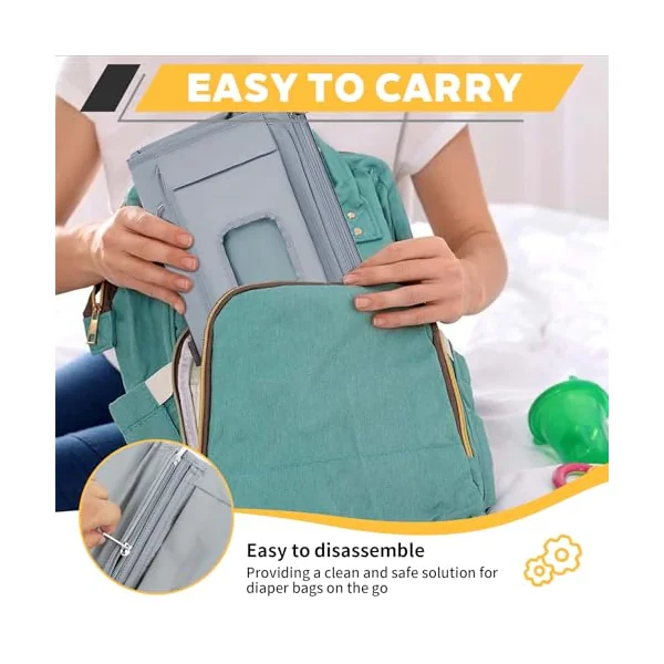 Portable Folding Baby Changing Mat - Portable Waterproof Baby Changing Mat Comprising 4 Pockets Together with a Dispenser of Baby Wipes Accessories for Baby, Travel and Christening Gift