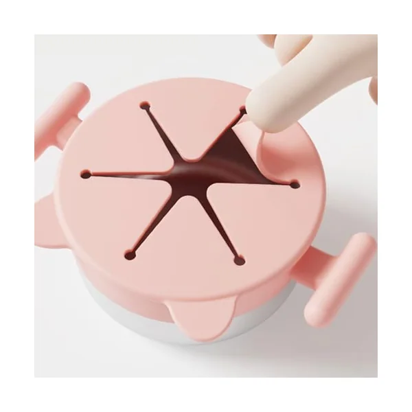 Portable Stainless Steel Snacks Cup with Removable Silicone Lid Spill for Travel Use Snacks Container with Silicone Lid