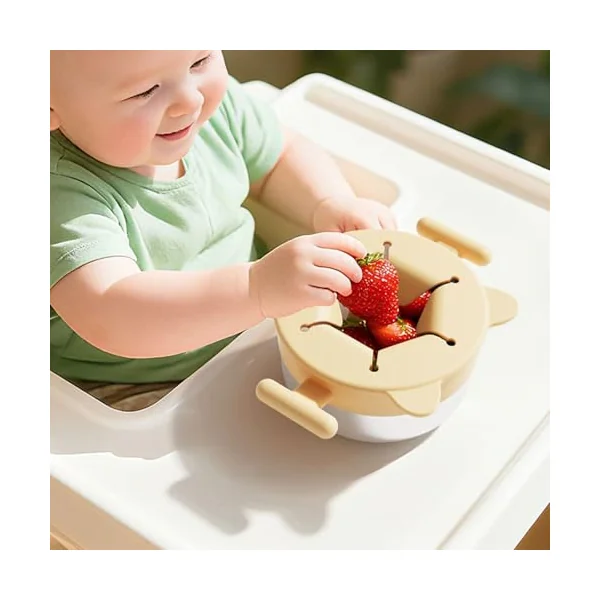 Portable Stainless Steel Snacks Cup with Removable Silicone Lid Spill for Travel Use Snacks Container with Silicone Lid