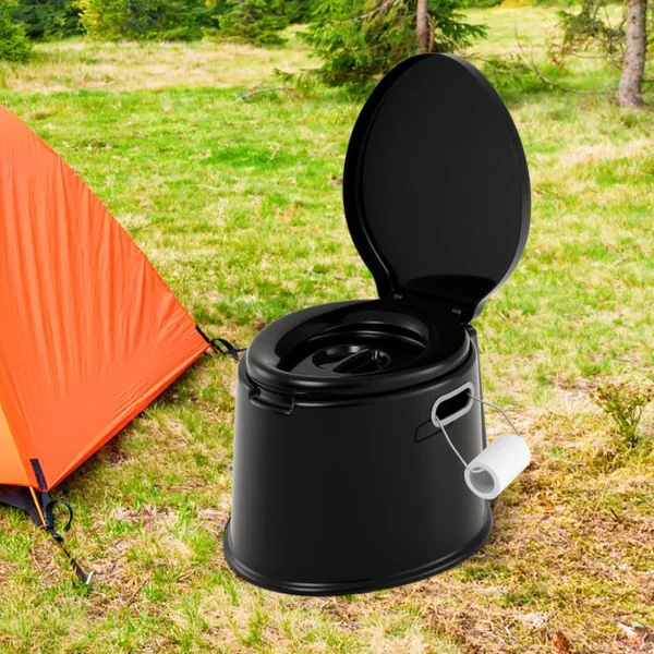 Portable Travel Toilet with Detachable Inner Bucket and Removable Toilet Paper Holder