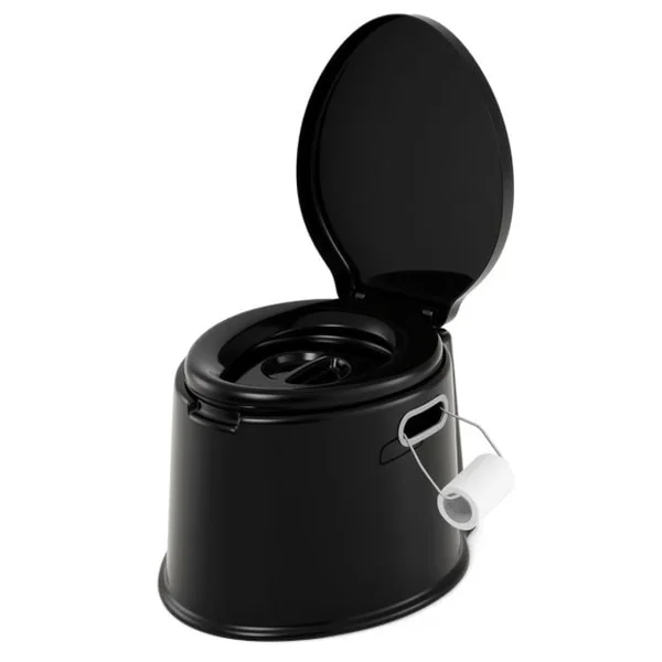 Portable Travel Toilet with Detachable Inner Bucket and Removable Toilet Paper Holder