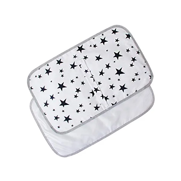 Portable Waterproof Baby Changing Mat Newborn Foldable Changing Diaper Nappy Pad Black stars