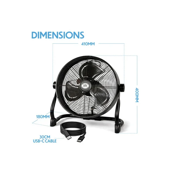 Prem-I-Air 12" Rechargeable Air Circulator Black