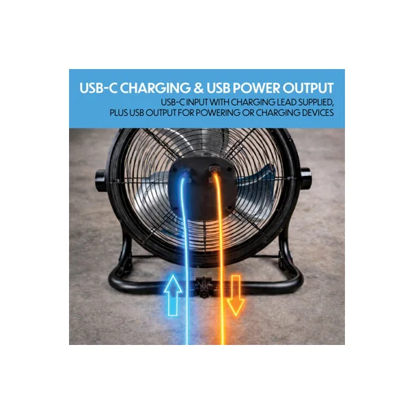 Prem-I-Air 12" Rechargeable Air Circulator Black