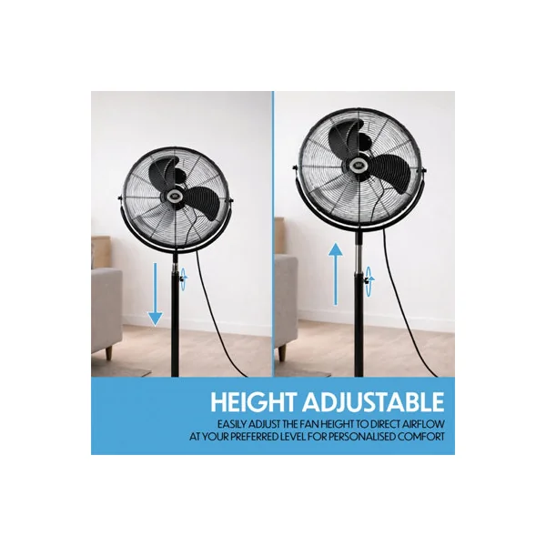 Prem-I-Air 20" High Velocity Stand Fan Adjustable Head 3 Speeds Black