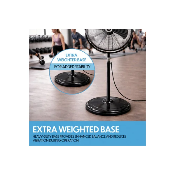 Prem-I-Air 20" High Velocity Stand Fan Adjustable Head 3 Speeds Black