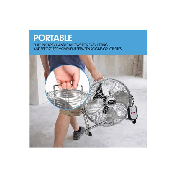 Prem-I-Air Air Circulator Fan with Remote 3 Speeds 14" Chrome