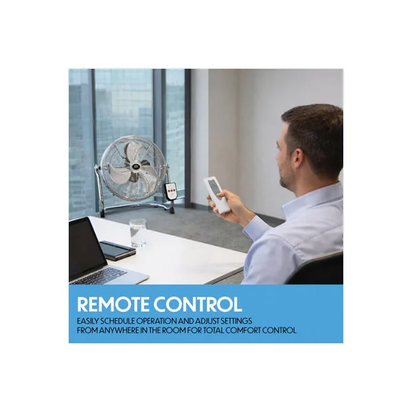 Prem-I-Air Air Circulator Fan with Remote 3 Speeds 14" Chrome