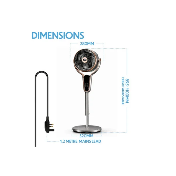 Prem-I-Air Multi Oscillating Stand Fan Black and Gold