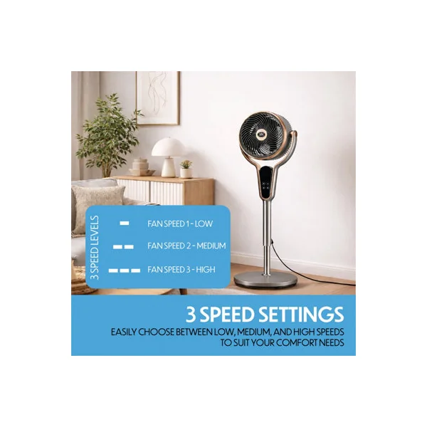 Prem-I-Air Multi Oscillating Stand Fan Black and Gold