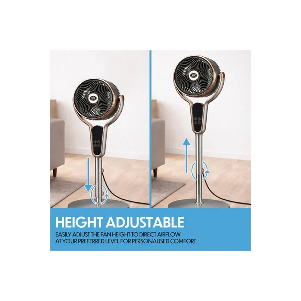 Prem-I-Air Multi Oscillating Stand Fan Black and Gold