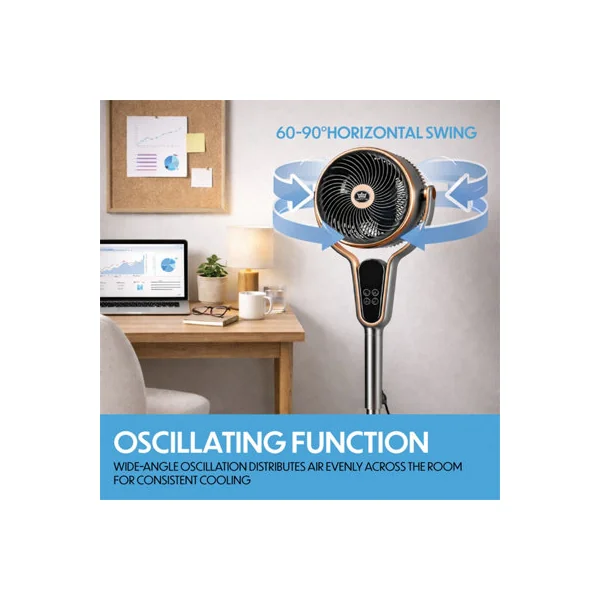 Prem-I-Air Multi Oscillating Stand Fan Black and Gold