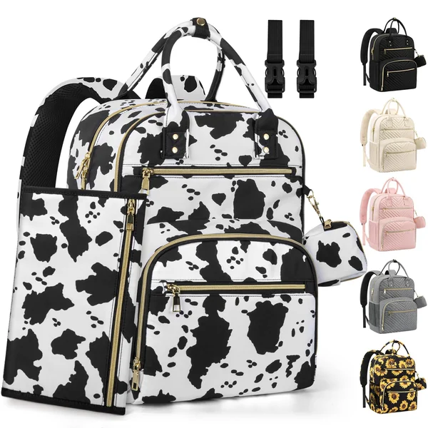 Pritent Diaper Bag Backpack,Baby Essentials Diapers Bag with Pacifier Case,Stylish Travel Backpack for Baby Girl/Boy