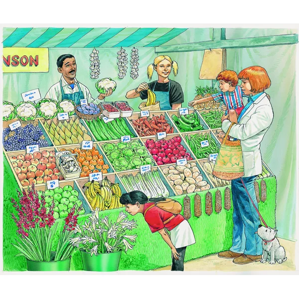Produce -Wooden Tray Puzzles - Set of 4