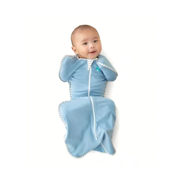 Product Image Love To Dream™ Swaddle UP™, Baby Sleep Sack, Snug Fit, Supports Healthy Sleep Routine, 1.0 TOG Ideal for Spring & Summer Deep Olive + Dusty Blue (2-Pack, Arms-Up Self-Soothing Swaddles)