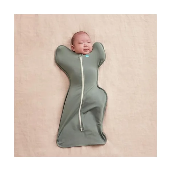 Product Image Love To Dream™ Swaddle UP™, Baby Sleep Sack, Snug Fit, Supports Healthy Sleep Routine, 1.0 TOG Ideal for Spring & Summer Deep Olive + Dusty Blue (2-Pack, Arms-Up Self-Soothing Swaddles)