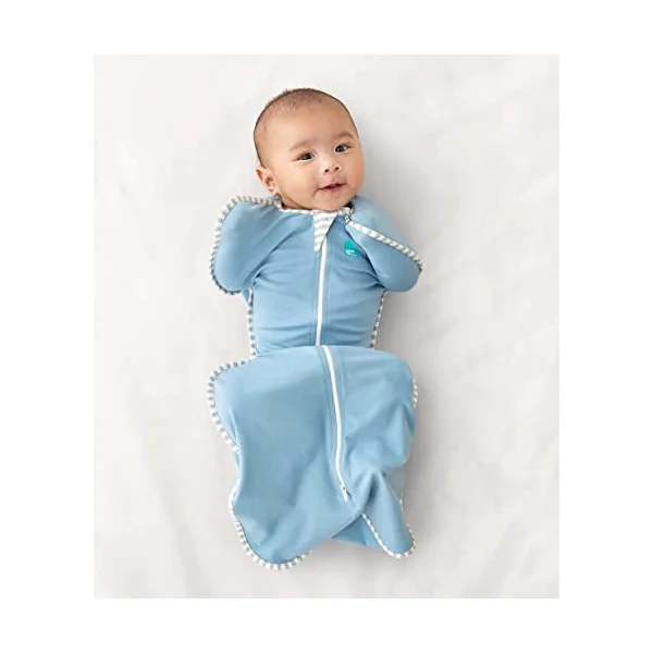 Product Image Love To Dream™ Swaddle UP™, Baby Sleep Sack, Snug Fit, Supports Healthy Sleep Routine, 1.0 TOG Ideal for Spring & Summer Deep Olive + Dusty Blue (2-Pack, Arms-Up Self-Soothing Swaddles)
