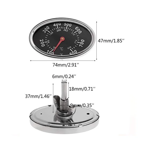 Professional Multifunctional Oval BBQ Thermo Meter with for Butterfly Mother for Grill Barbecue Temperature Baby Room Thermo Meter
