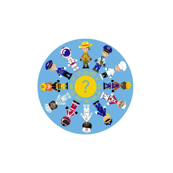 Professions Circular Carpet 2m