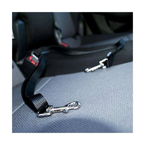 proudpet Double Dog Car Seat Belt Clip Pet Travel Collar Harness Strap | Adjustable from 30cm to 49cm, 360 Degree rotating clips, Twin leads