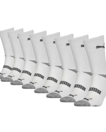Puma Men's Crew Socks, 8 Pack in white, Size 6-8