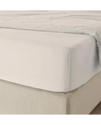 Purity Home Premium Organic 100% Cotton Single Fitted Sheet, Fresh Ivory | 300 Thread Count, with Deep Pockets, Cool, Crisp & Breathable, Percale Weave Sheets, Elastic Fitted Sheet Single Bed